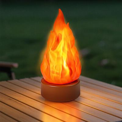 False Flame Lamp Rechargeable Simulation Fire Night Light For Outdoor Camping Courtyard Halloween & Christmas Party Decor Lamp