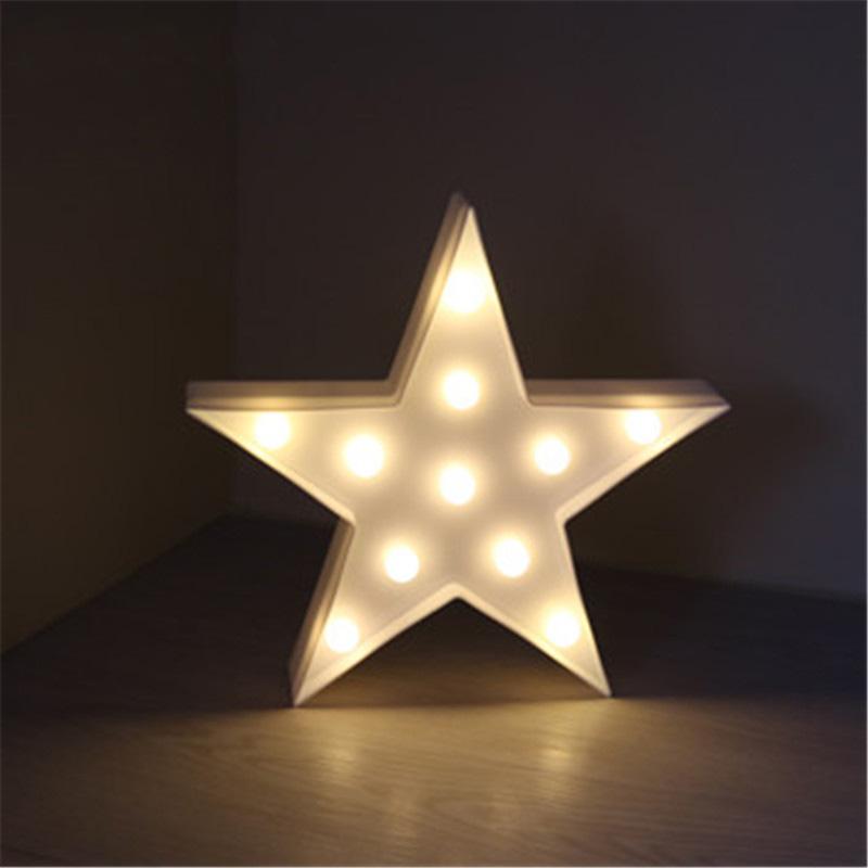 

Звезда 3D светодиодный ночник Рождественская елка декоративная светящаяся неоновая лампа для гостиной вечеринки праздника дня рождения украшения подарка белый