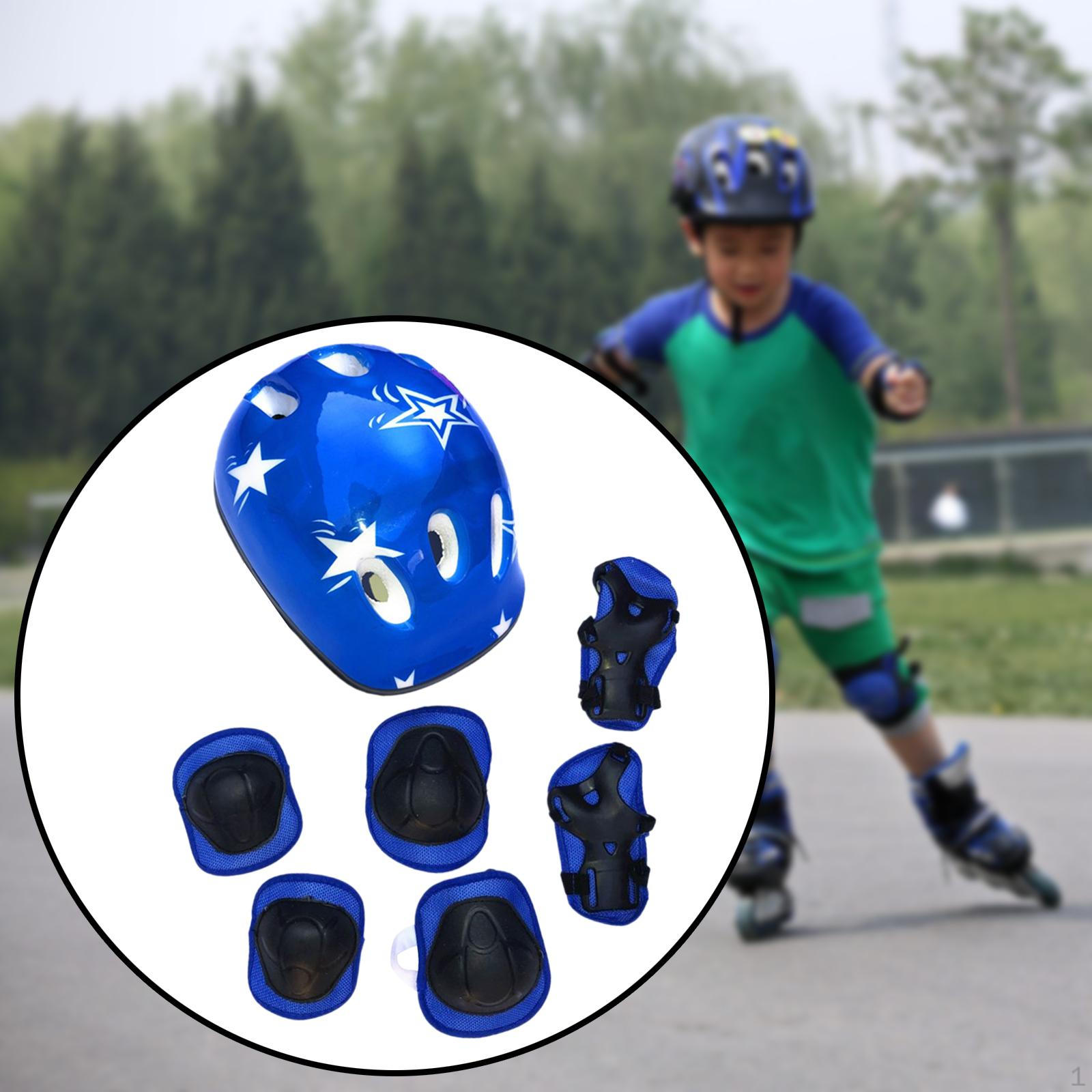 

7 шт./компл. велосипедный шлем, дышащая кепка, легкий велосипедный шлем для катания на роликовых коньках, скейтборд синий