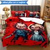 Chucky's Halloween Horror 3pcs K-pop Music Group Bedding set,Ideal for Bedroom, Dormitory,Including Duvet Cover And 2pcs Pillowcases,Fan Gifts