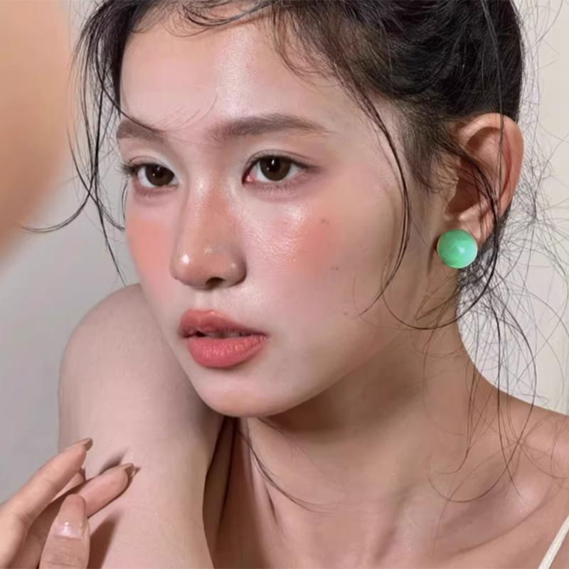 Exaggerated 1.8cm Half Round Big Simulated Round Earrings White Statement Earrings For Women Korean Earrings Jewelry Gift