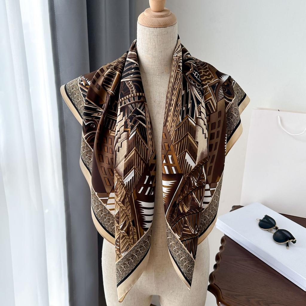 High-quality Luxurious Silk Scarves Headband Scarfs Neck Scarf For Women Chain Silk Scarf Women's Decorative Shawl
