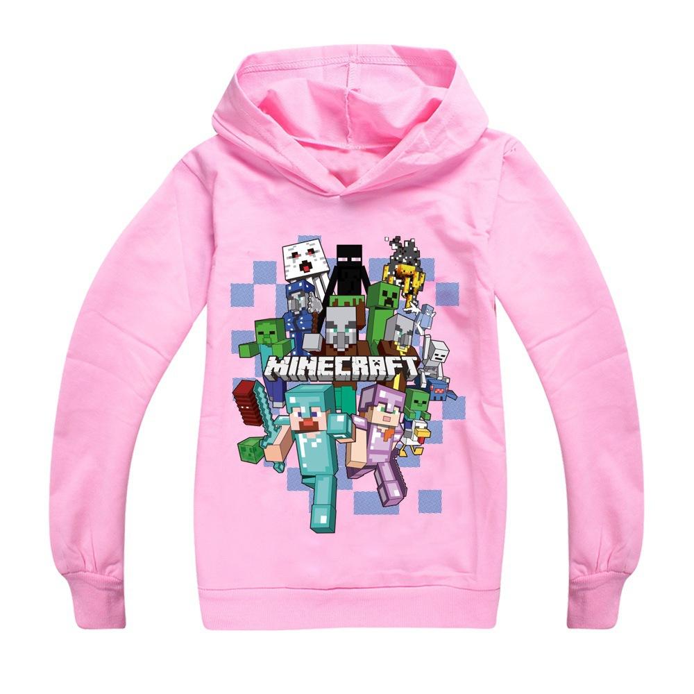 Minecrafted Hoodie for Kid Toddler Kawaii Long-sleeved BOY Winter Thin Sweatshirt Fashion Idol Printed Warm Children's Tops Gift