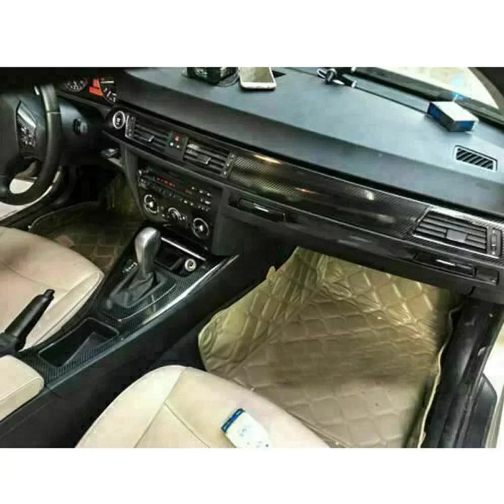 Adhesivo Decorativo de Fibra de Carbono Brillante 5D para el Interior del Coche para BMW Serie 3 E90 E92 E93 2005-2012 Coche con Volante a la Izquierda Accesorios de Estilo para Coche ÚTIL