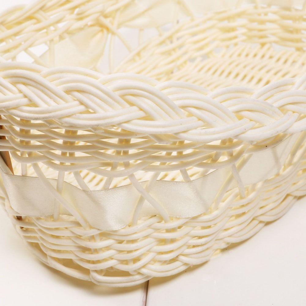 Imitation Rattan Woven Storage Baskets With Handle Wicker Flower Basket For Plant Home Wedding