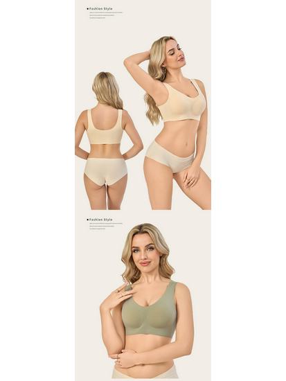 Seamless Wireless Sports Bra for Women - European & American Style with Fixed Cups