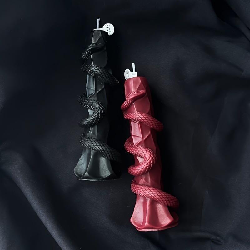 Spiritual Serpent Coiled Around Pillar Scented Candle Holiday Celebration Decorative Candle Home Decor Candle