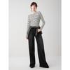 ELLE Women's French Style Black Wide-Leg Jeans