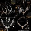 Vintage Crystal Floral Teardrop Bridal Necklace & Earring Set - Elegant Evening Jewelry