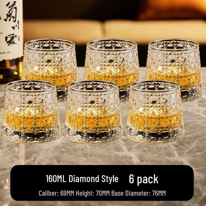SIEZYOL Diamond Whiskey Glasses Set