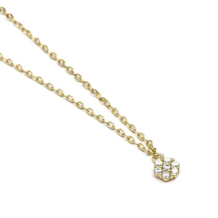 Collier Luxenter En Argent 925 Et Zircons Brillants Finis En or Jaune 18 Carats - Oris