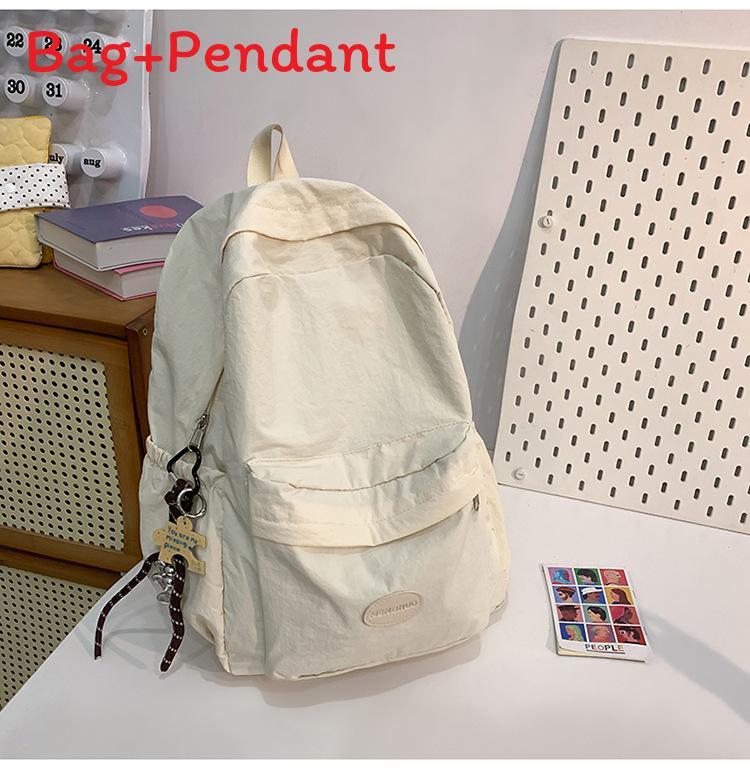 Minimalist Solid Color Backpack For Women And Men With Durable Nylon Material Suitable For Casual Travel And School Use