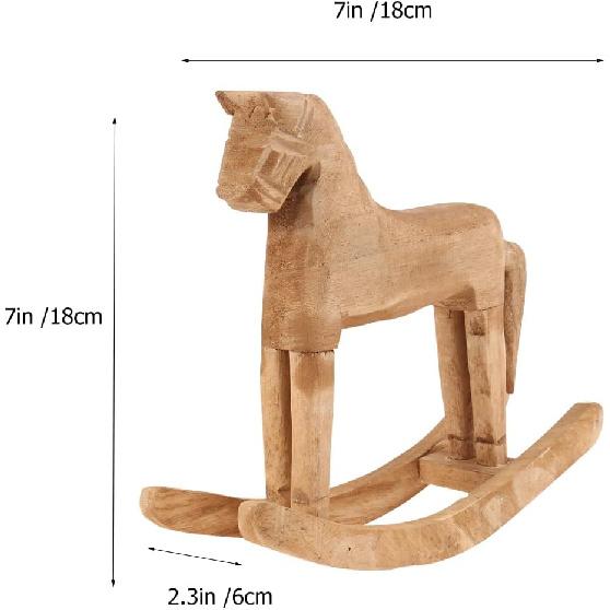 DECHOUS Винтажная Резная Деревянная Фигурка Лошади - 7-дюймовое Ремесленное Искусство Настольное Украшение - Рождественская Качающаяся Лошадка Статуэтка для Домашнего Декора