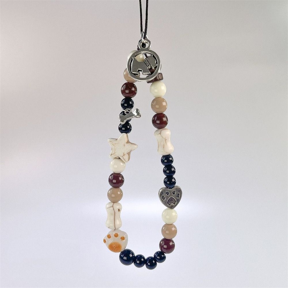 Y2K Silver Phone Lanyard Sweet Girl Beads Phone Chain Cell Phone Strap  Bracelet Keychain