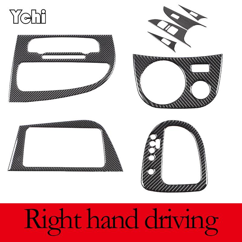 For Mazda MX-5 2016+ Matte Real Carbon Fiber Center Control Gear Shift Panel Multimedia Panel Cover Steering Wheel Frame Sticker