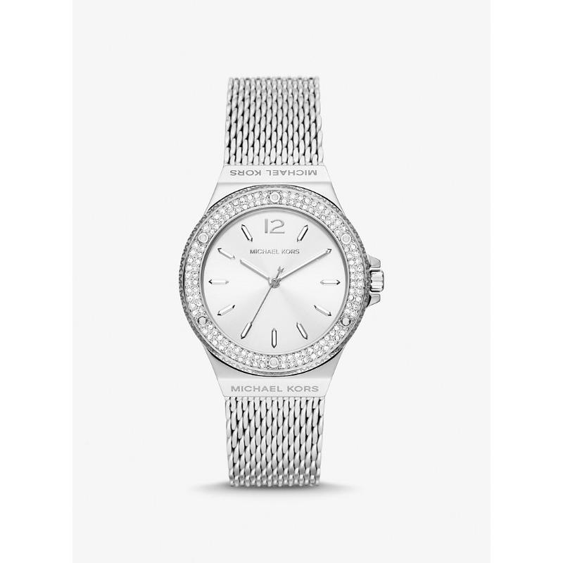 

Женские часы Michael Kors Lennox с паве, серебристый цвет, сетчатый ремешок, MK7337 серебряный