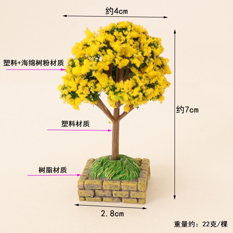 Doll House Mini Garden Simulation Cherry Blossom Willow Tree Landscaping Plant Ornaments Micro Landscape Sand Table Scene Prop Model