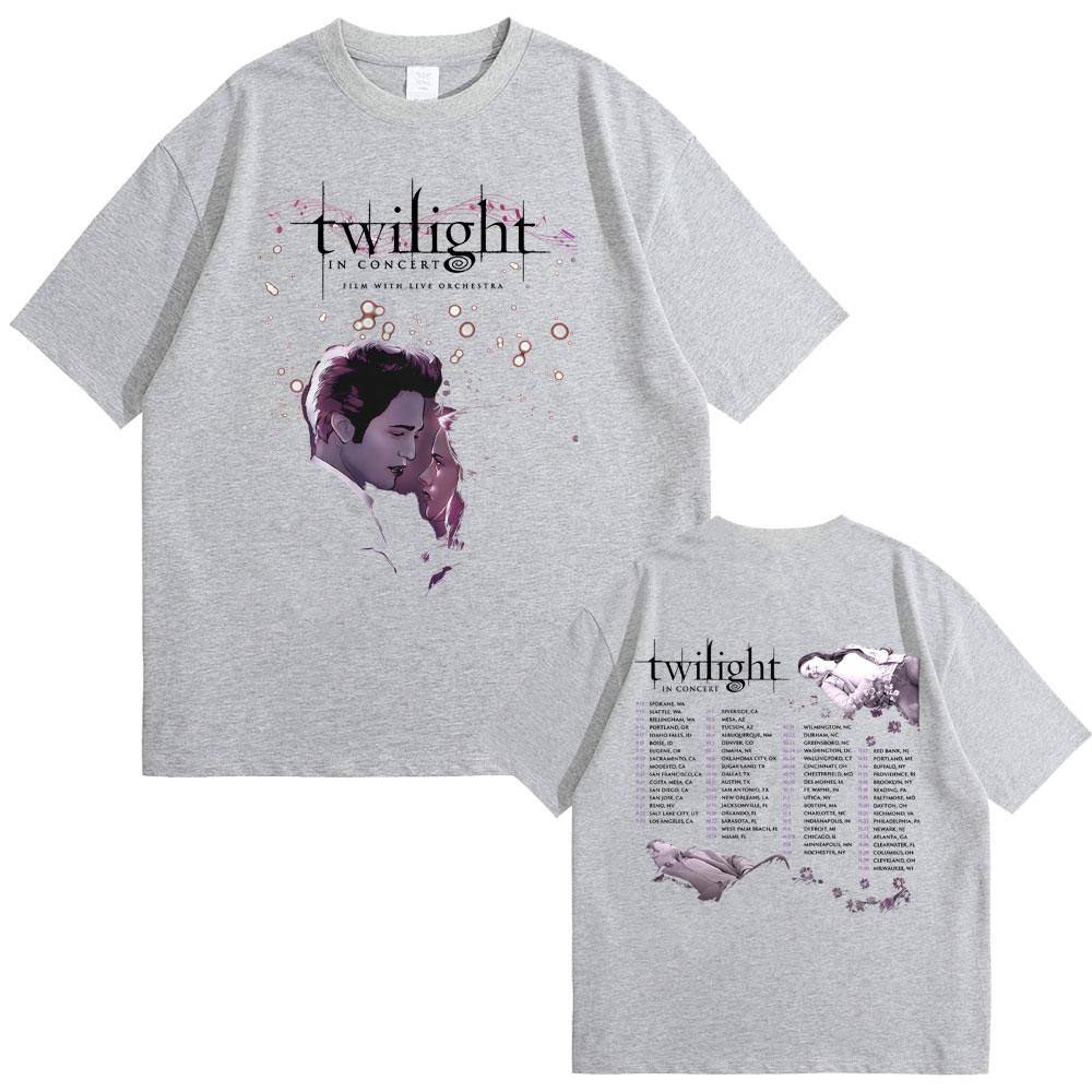 

Сумерки на концерте Футболки Роберт Паттинсон Белла и Эдвард Каллен Графическая футболка Мужская Женская Повседневная Хлопковая Винтажная Футболка M