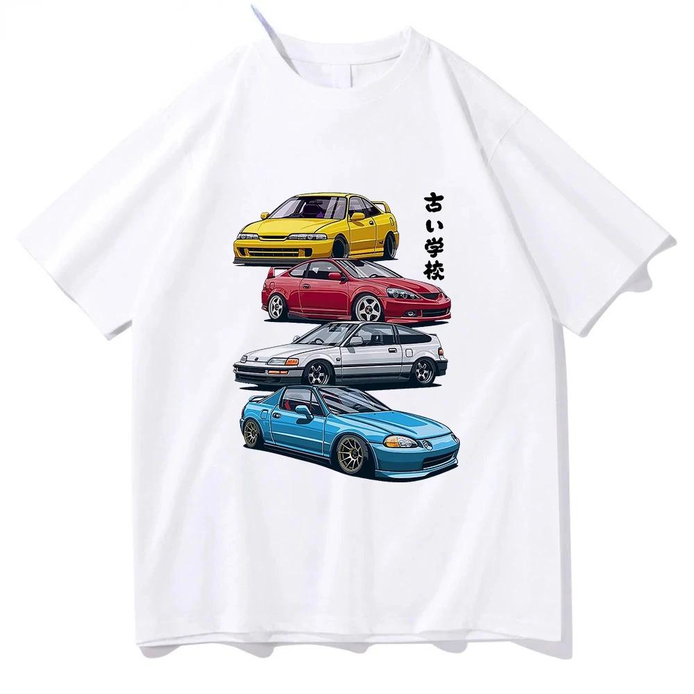 Divertente Maglietta Classica Initial D Girocollo Manica Corta Top Comodo 100% Cotone Estiva da Uomo Piccola Fresca Maglietta Tendenza Moda Maglietta