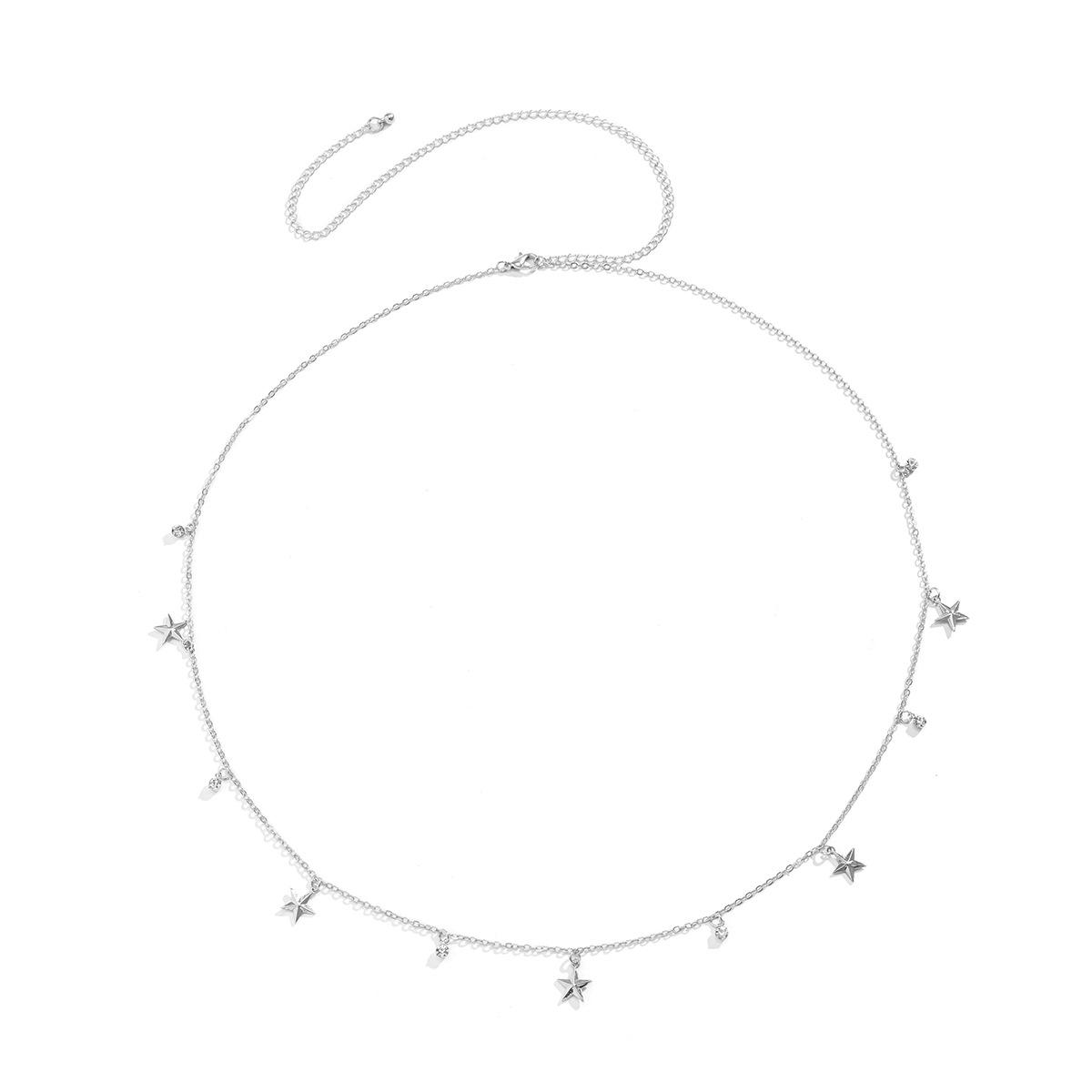 

2025 Летняя Цепочка на Талию Винтажная Пляжная Бижутерия Подарок Отпуск Богемия Звезда Кисточка Подвеска Цепочка на Живот Chaine De Taille