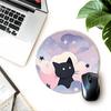 Anti Slip 1pc Mouse Pad Game Console Pad Computer Laptop Pad Keyboard Mouse Pad Office Pad Desk Accessories Black Cat Starry