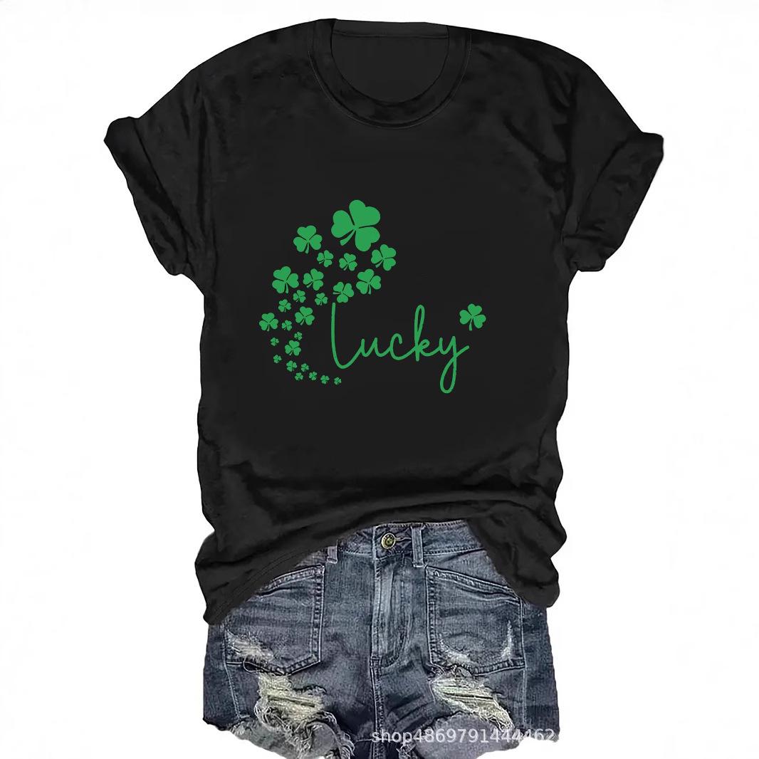 

Women s Cross-Border Fashion Round Neck T-Shirt Double Extra Large чорний