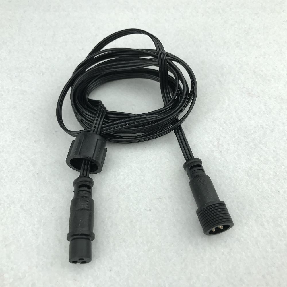 xConnect Type BLACK Flat 18AWG 3 Core Waterproof Extension Cable,one End with Male,the Other End with Female