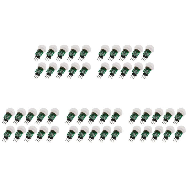 ABUL-50Pcs AM312 Mini Human Sensor Module IR Pyroelectric Infrared PIR Motion Sensor Detector Modules DC 2.7V To 12V