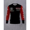 Men's Crew Neck Long Sleeve T-Shirt Fashion Trendy Printed Top Casual Versatile Base Layer,