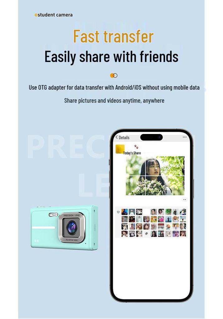 HD Dual Lens Retro Student Travel Camera - Compact & Versatile