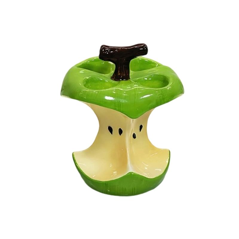 

Ceramic Toothbrush Stand With 4 Holes Fruit Core Design Bathroom Countertop Organizers Manual Toothbrush Holders Rack зелёный