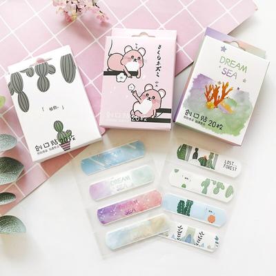 20pcs Breathable Cute Cartoon Band Aid Hemostasis Adhesive Bandages Outdoor Portable First Aid Emergency for Kids Children