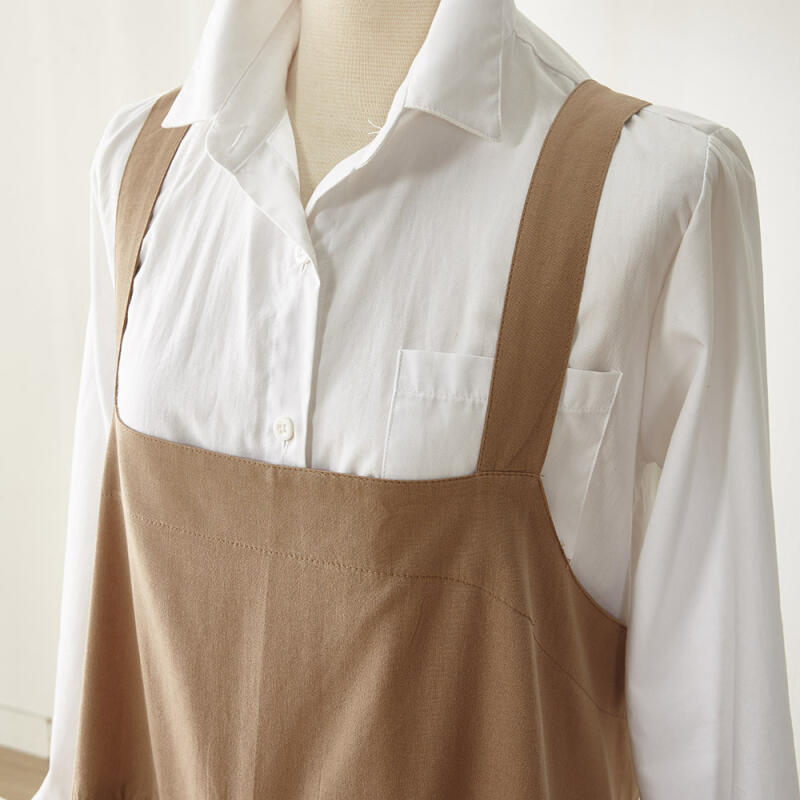 Luna Becky 100% Cotton Long Waterproof Apron Black black