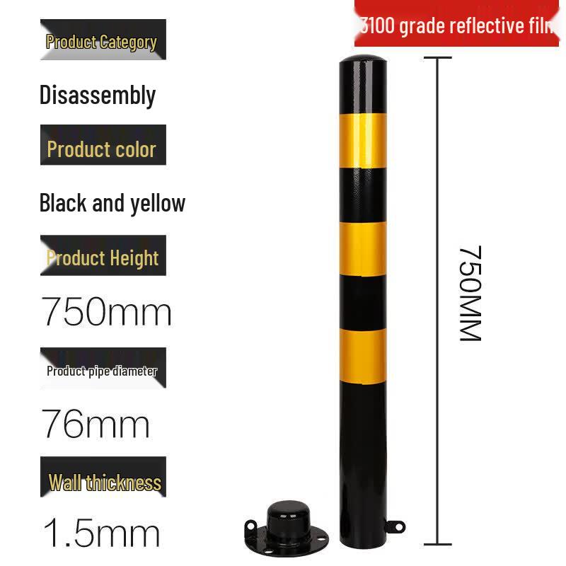 

Detachable Yellow-Black Steel Warning Post