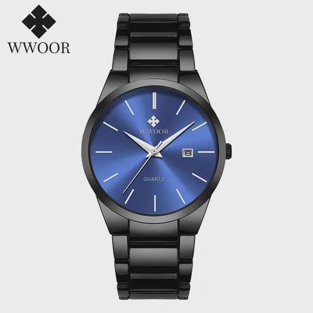 Top Brand Luxury Fashion Men's Watches Full Black Steel Belt Watches For Men Quartz Wristwatch Waterproof Clock