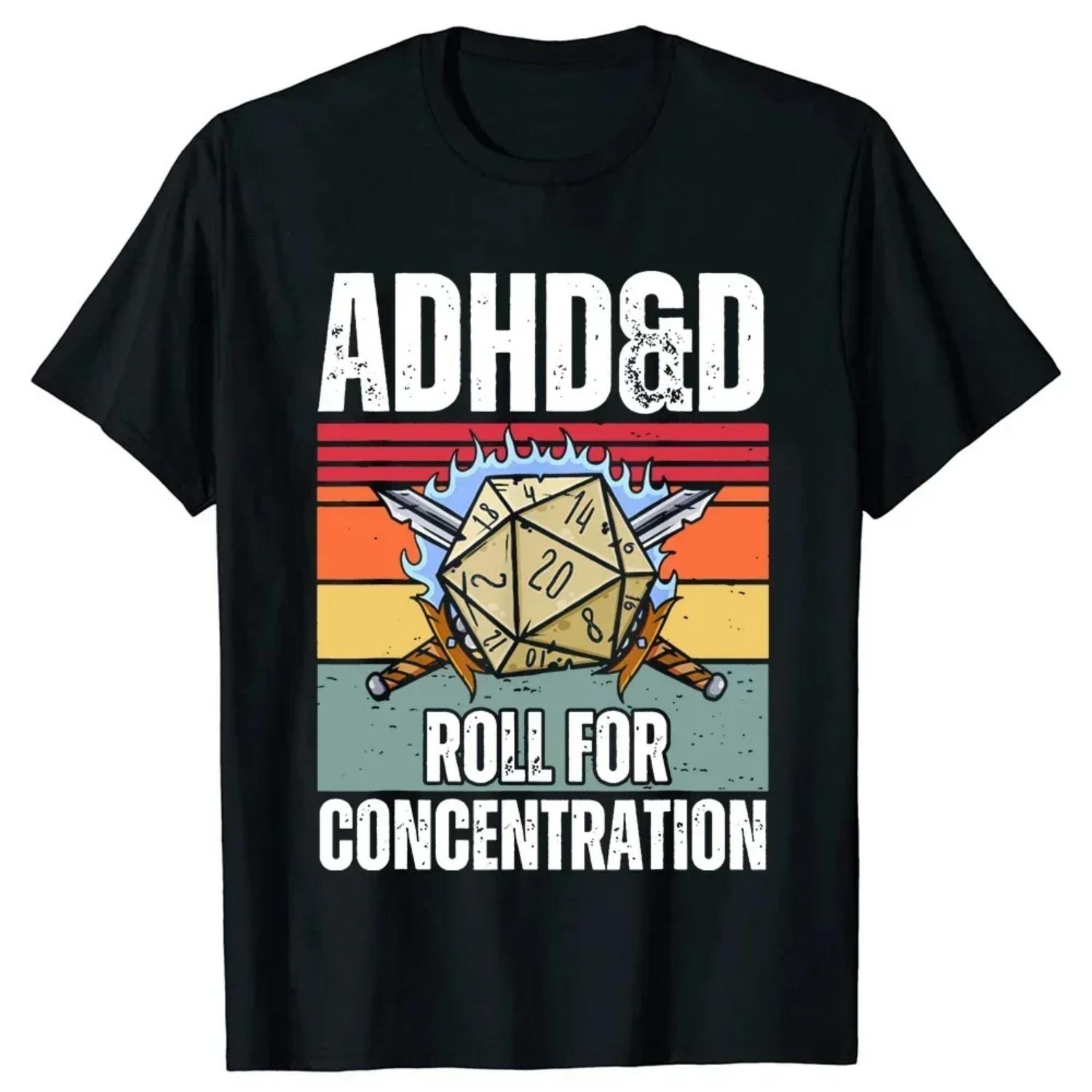 Concentration Funny Gamer Dungeons DM RPG Dice Dragon T Shirts Summer Streetwear Gifts T-shirt Womes XXXXXL чёрный