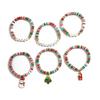 European-American Christmas Letter Clay and Irregular Beaded Bracelet Set