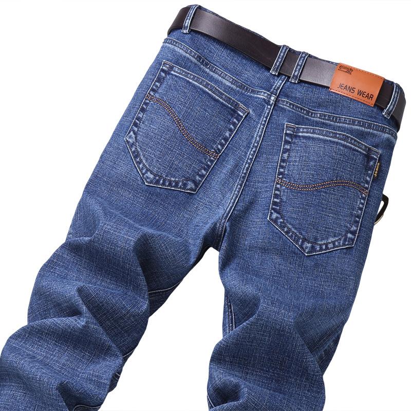 2024 Spring and Autumn New Men's Jeans Straight Tube Slim Fit Elastic Business Casual Pants
