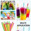 100PCS Disposable Drinking Straws Multicolor MilkTea Milkshake Juice Plastic Straws Bar Drink Summer Party Wedding Accessories