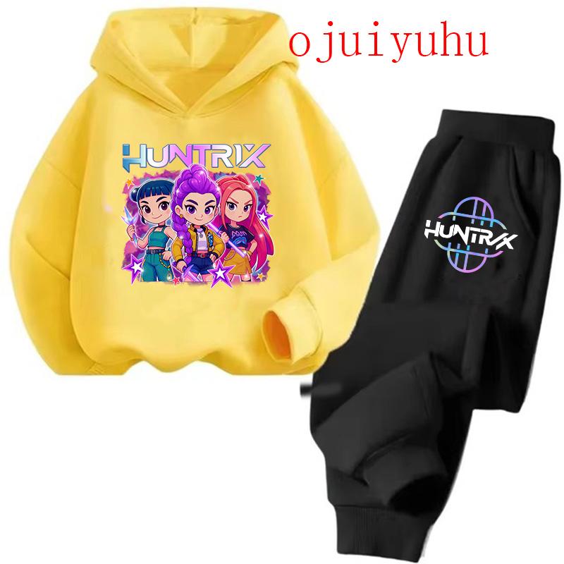 Children's Hoodie Movie Korean Style Sets Children Hoodies Kpop Demon Hunters Pullover Sweatshirt Trucksuit Cartoon Clothes