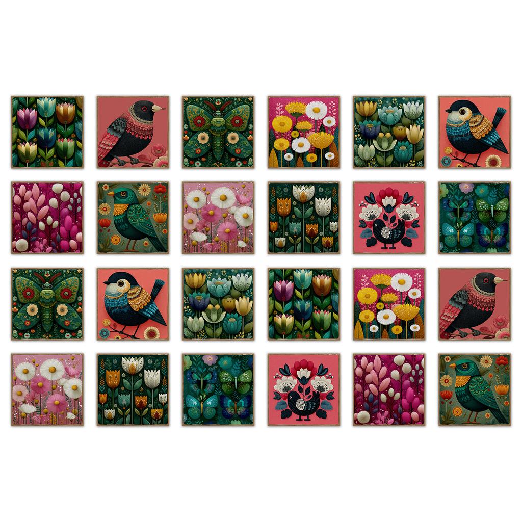 24 Pcs European Style Tile Wall Self-Adhesive Sticker Kitchen Bathroom Decorative Tile Stickers Glossy Crystal Wall Decals