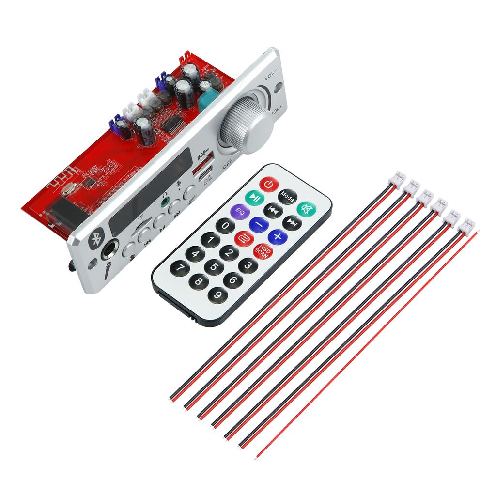 12V-24V 80W Amplifier Bluetooth MP3 WMA APE Decoder Board Handsfree Car Audio Microphone USB TF FM Radio DIY Mp3 Music Player