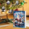 Christmas Panda Advent Calendar Cute Panda 2D Acrylic Pendant 24 Days Cute Panda Ornaments Car Pendant Christmas Party Gift