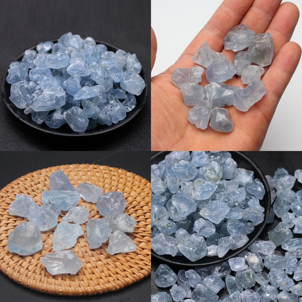 Beautiful Natural Blue Celestite Mineral Quartz Crystal Rough Stone For Decorative Collections