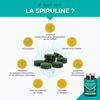 Spiruline bio pure certifiée ab sans excipient & ogm - 180 comprimés 500 mg - protéines, vitamines, oligo-éléments et caroténoïdes