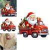 Christmas Santa Car Accessory Acrylic Keychain With Cartoon Style For Auto Interior Decor And Gift