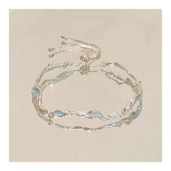 Women Bracelet Shiny Cubic Zirconia Flower Shape Bangle Adjustable Length Sweet Bracelet Versatile Fashion Accessory