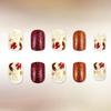 Maple Leaf Warm Tone Wearable Square Nails - 24 PCS Removable Nail Art Set