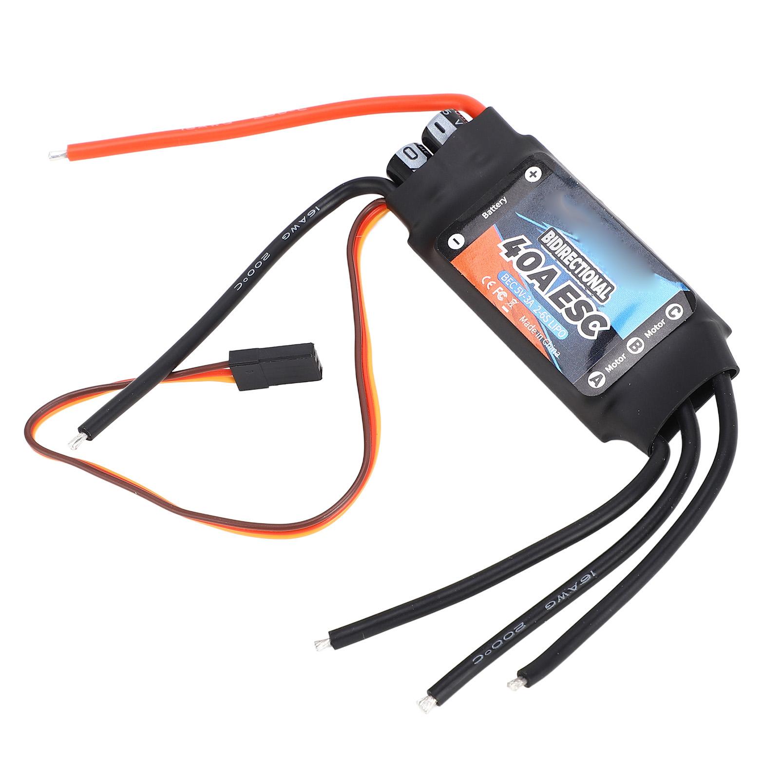 

GTSKYTENRC Bidirectional 40A Brushless ESC 5V 3A BEC Brushless Motor 26S Electric Speed Controller