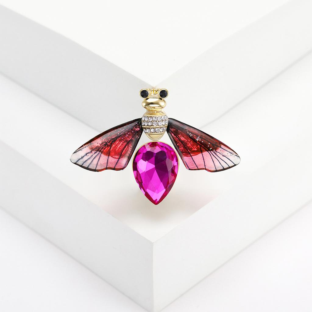 Spilla a forma di ape in cristallo carina Spilla da bavero premium Spilla anti-luce Accessori per spilla da abito Fibbia per cappello abbigliamento sciarpa di seta